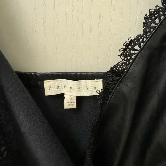 Black leather-like Promesa strappy dress great condition perfect for date night - Picture 6 of 8